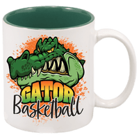 Thumbnail for 11 oz. White/Green Sublimatable Ceramic Mug