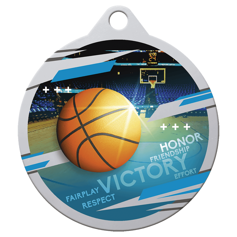 Silver 2" Inspire Basketball Medal