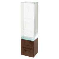 Thumbnail for Rectangle Sierra Glass with Walnut Base Sample Set