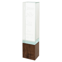 Thumbnail for Rectangle Sierra Glass with Walnut Base Sample Set