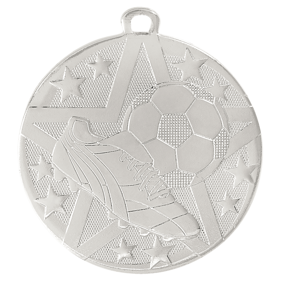 2" Silver Superstar Soccer Medal