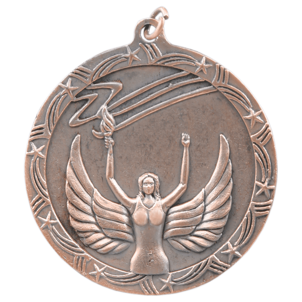 1 3/4" Antique Gold Victory Shooting Star Medal