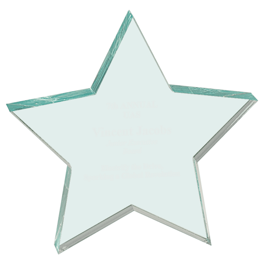 5" x 5" Jade Star Acrylic Paperweight