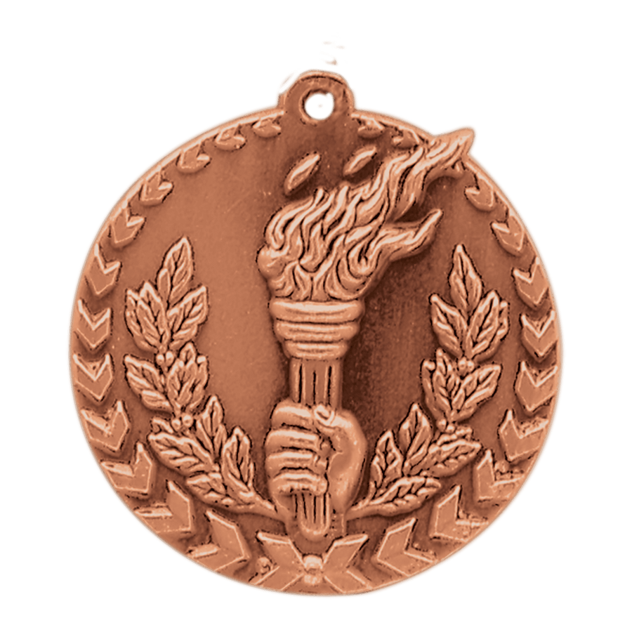 1 3/4" Antique Bronze Torch Millennium Medal