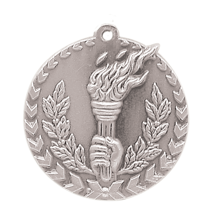1 3/4" Antique Bronze Torch Millennium Medal