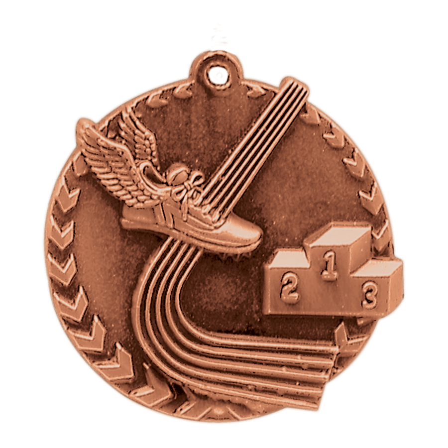 1 3/4" Antique Gold Track Millennium Medal