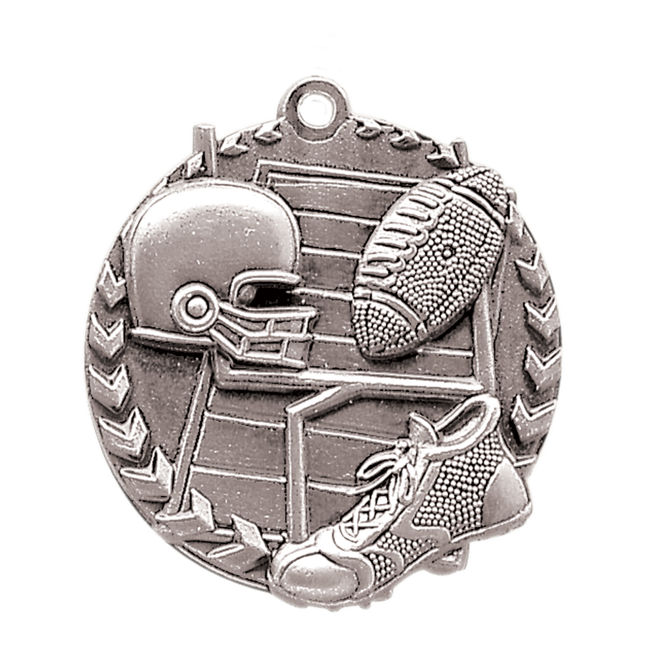 1 3/4" Antique Silver Football Millennium Medal