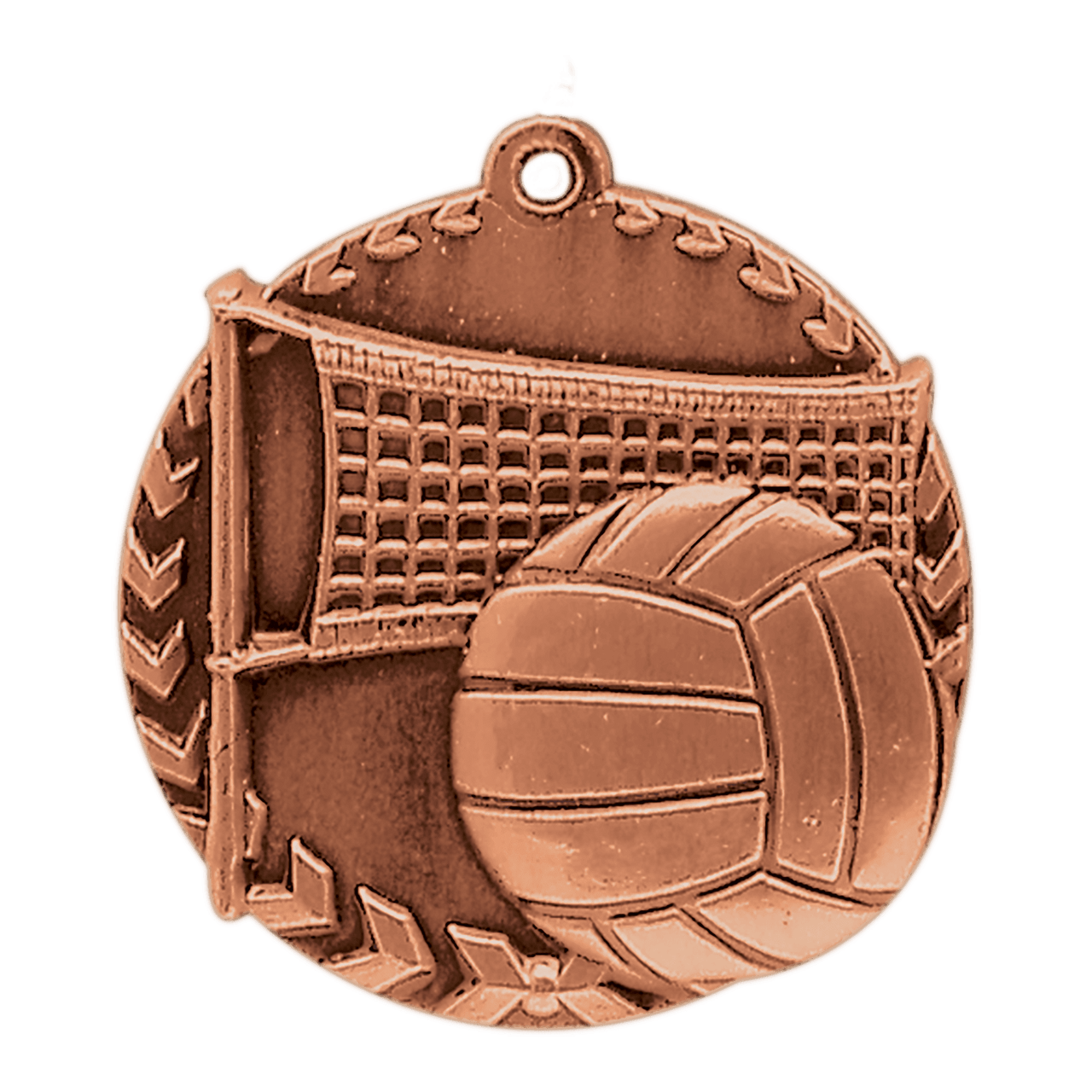 1 3/4" Antique Gold Volleyball Millennium Medal