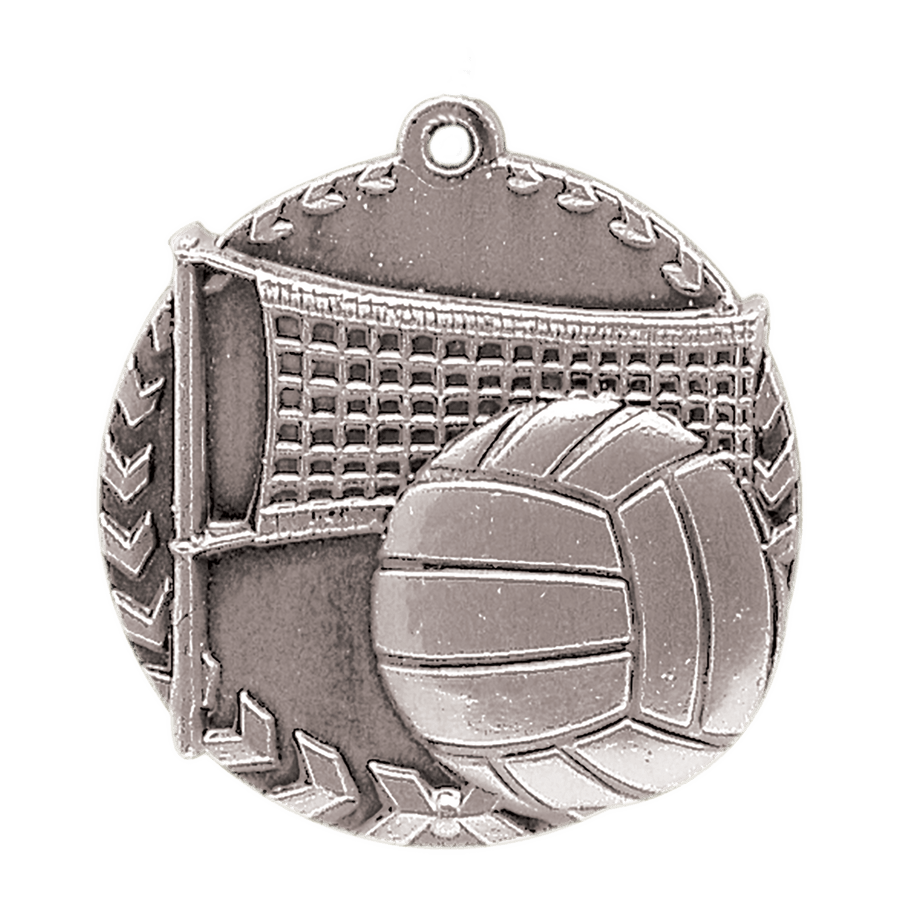 1 3/4" Antique Gold Volleyball Millennium Medal