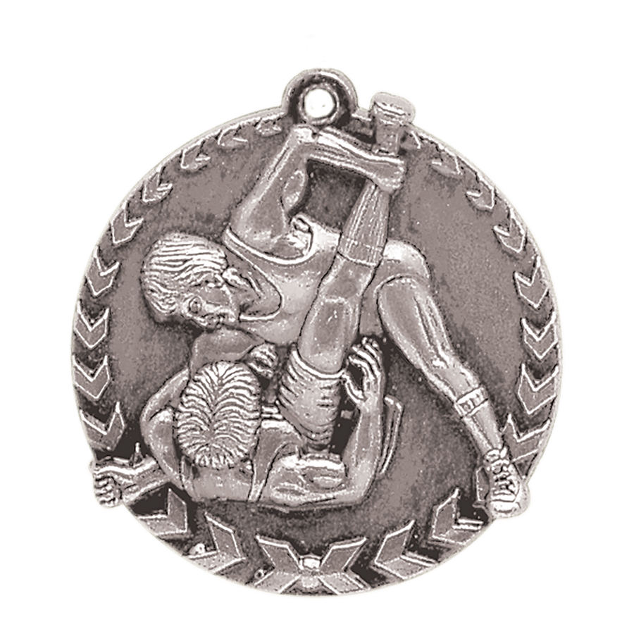 1 3/4" Antique Bronze Wrestling Millennium Medal