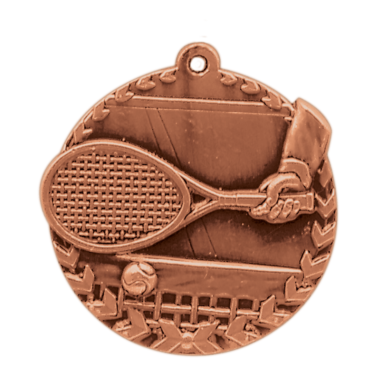 1 3/4" Antique Silver Tennis Millennium Medal