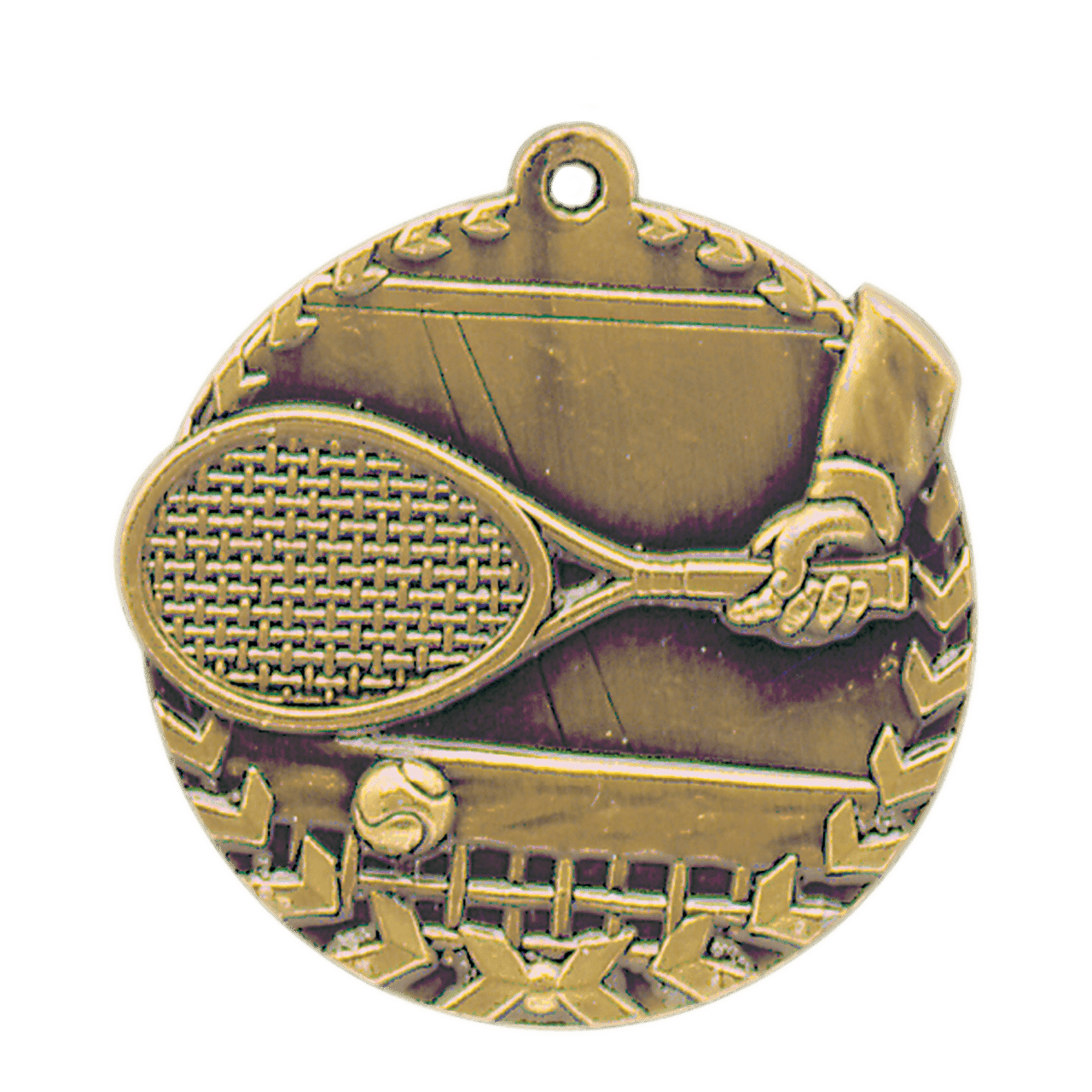 1 3/4" Antique Silver Tennis Millennium Medal