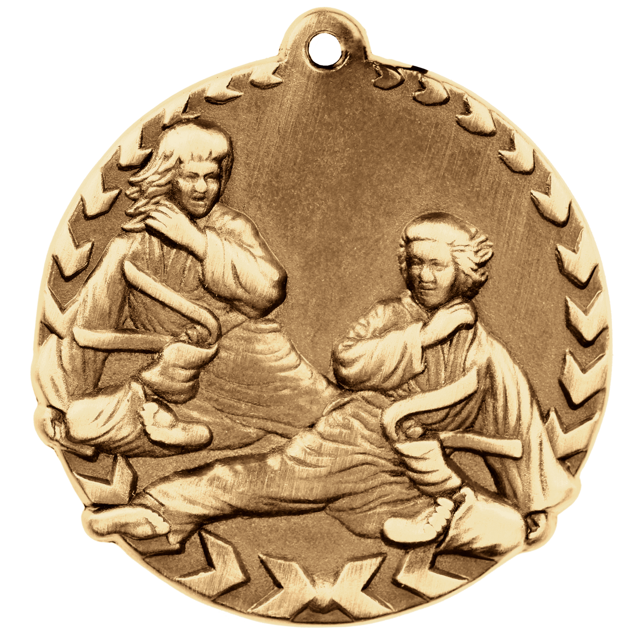 1 3/4" Antique Silver Martial Arts Millennium Medal