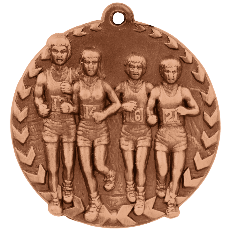 1 3/4" Antique Bronze Cross Country Millennium Medal