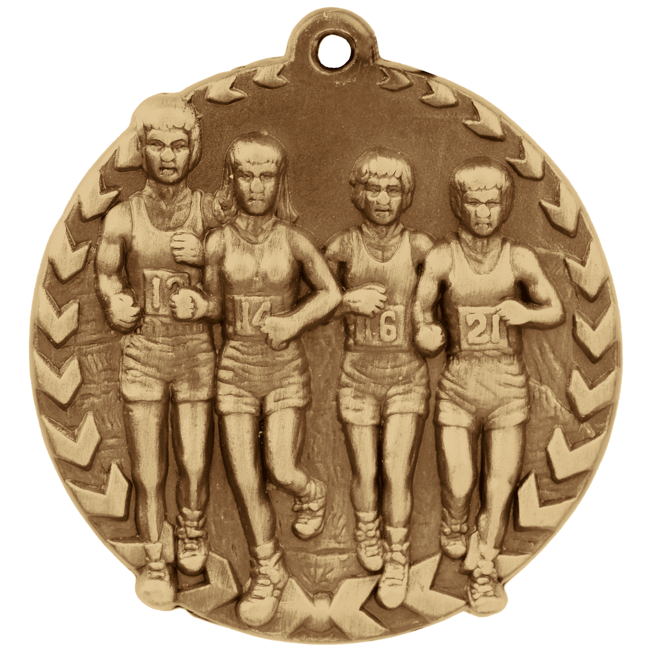 1 3/4" Antique Bronze Cross Country Millennium Medal