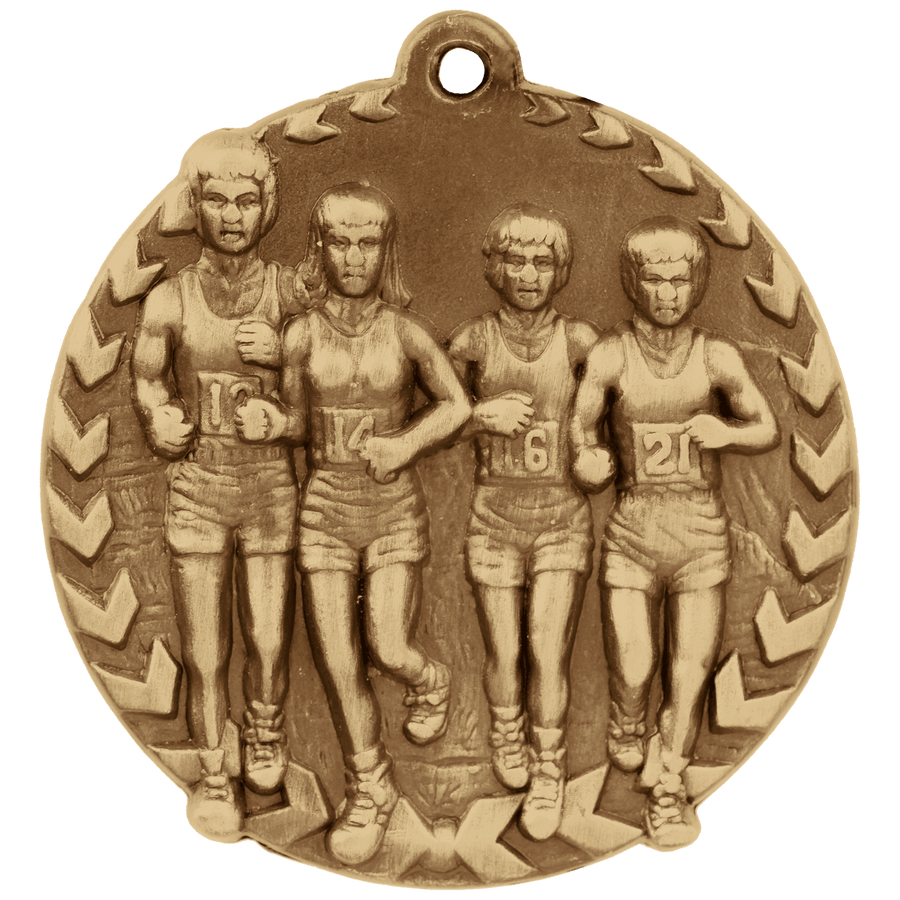 1 3/4" Antique Bronze Cross Country Millennium Medal