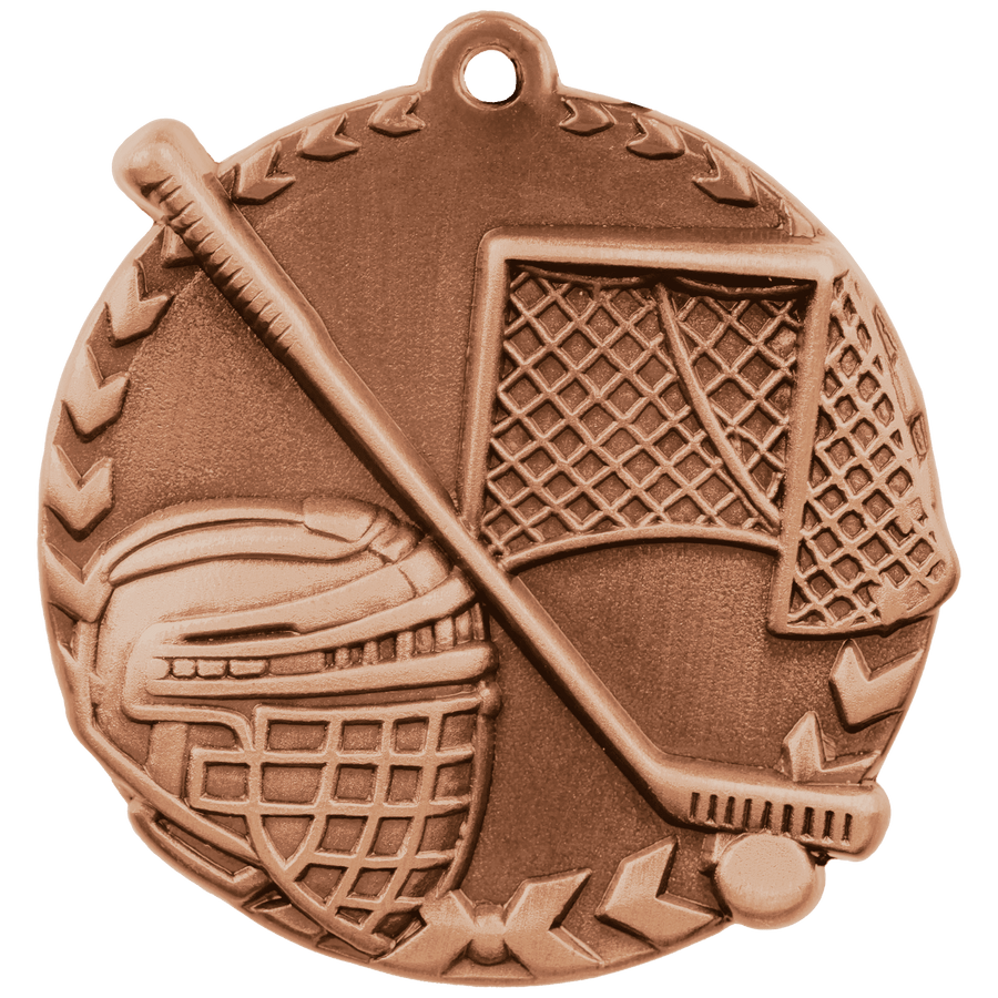 1 3/4" Antique Bronze Hockey Millennium Medal