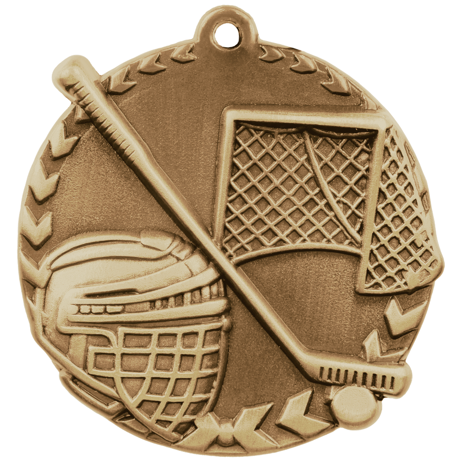 1 3/4" Antique Bronze Hockey Millennium Medal