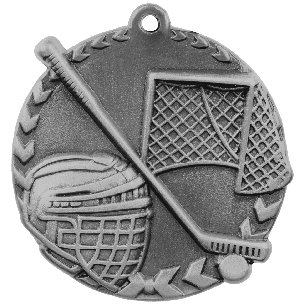 1 3/4" Antique Silver Hockey Millennium Medal