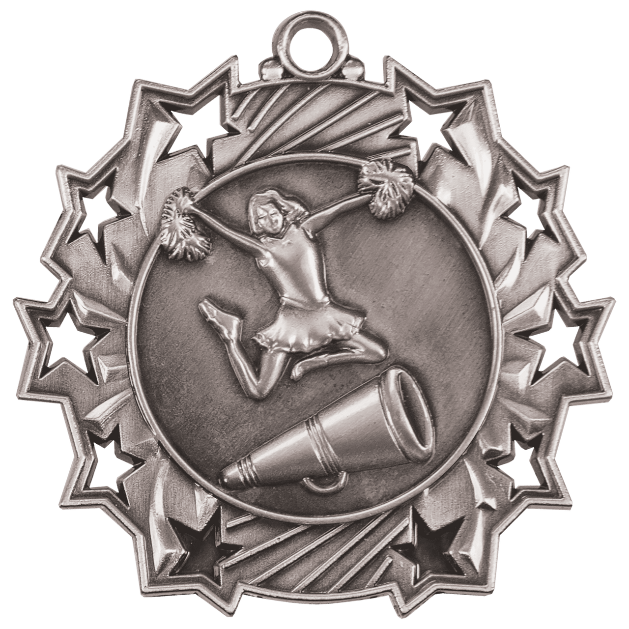 2 1/4" Antique Gold Cheer Ten Star Medal
