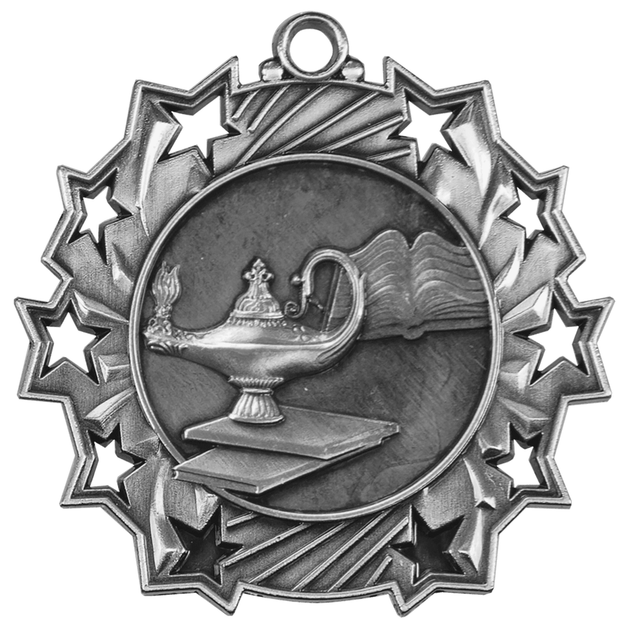 2 1/4" Antique Bronze Graduate Ten Star Medal