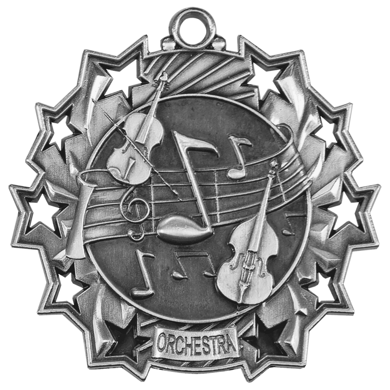 2 1/4" Antique Gold Orchestra Ten Star Medal