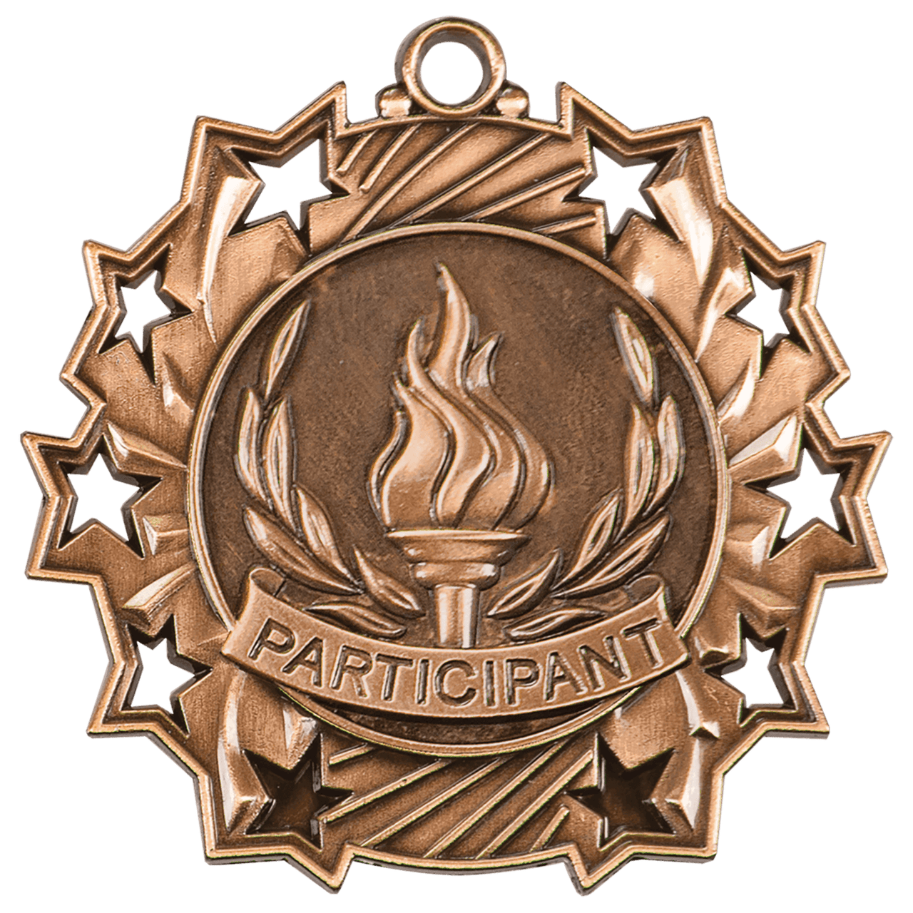 2 1/4" Antique Gold Participant Ten Star Medal
