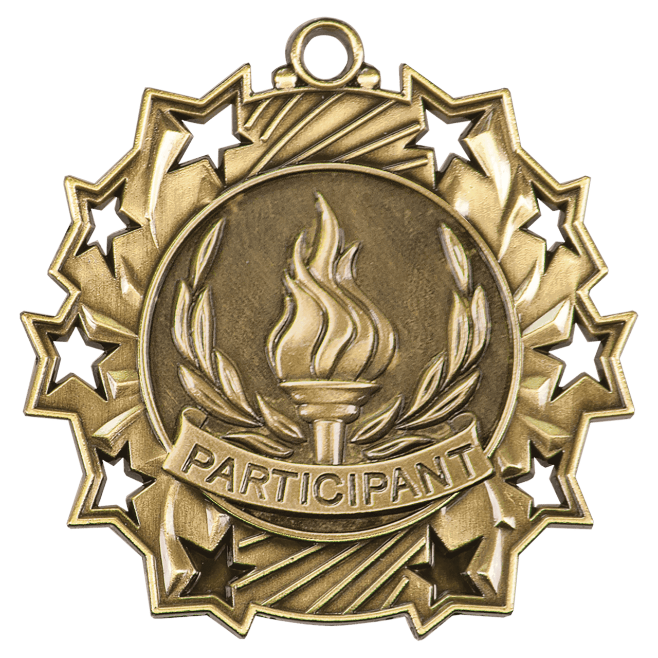 2 1/4" Antique Gold Participant Ten Star Medal