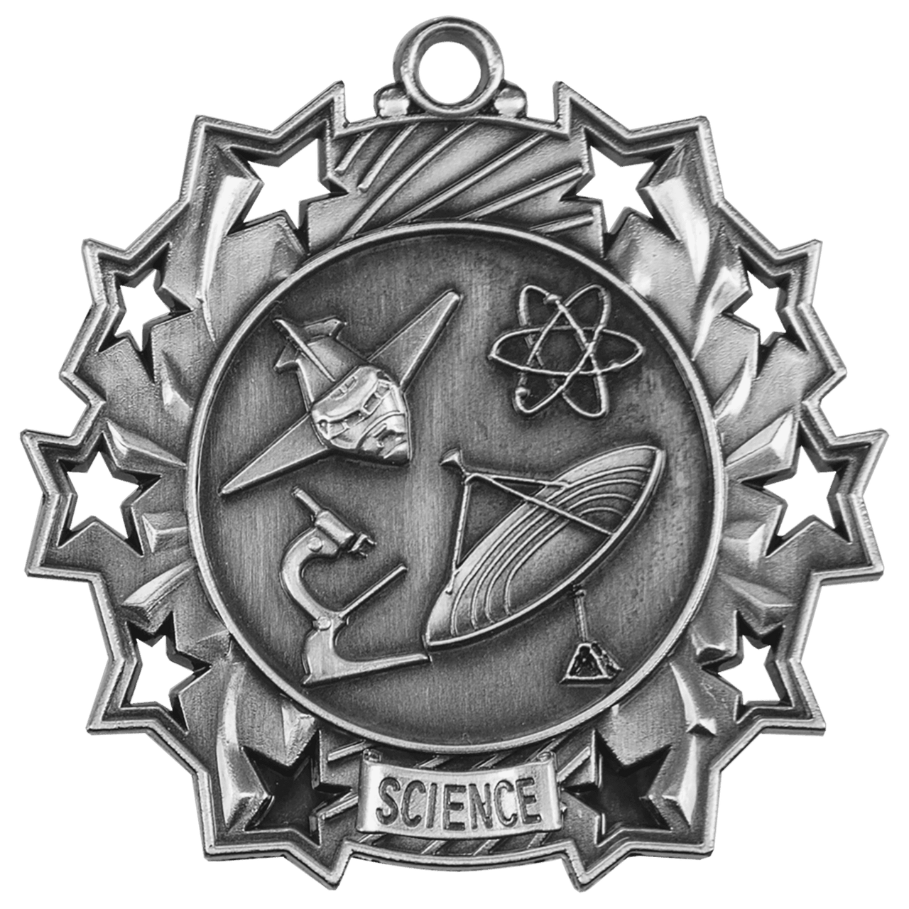 2 1/4" Antique Gold Science Ten Star Medal