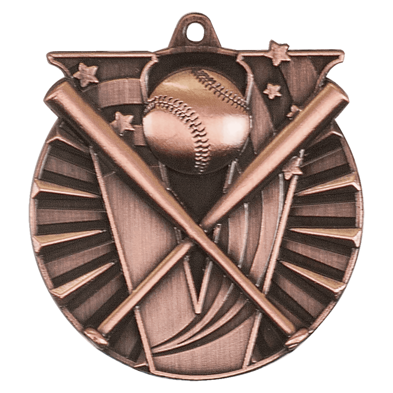 2" Antique Gold Baseball/Softball Victory Medal