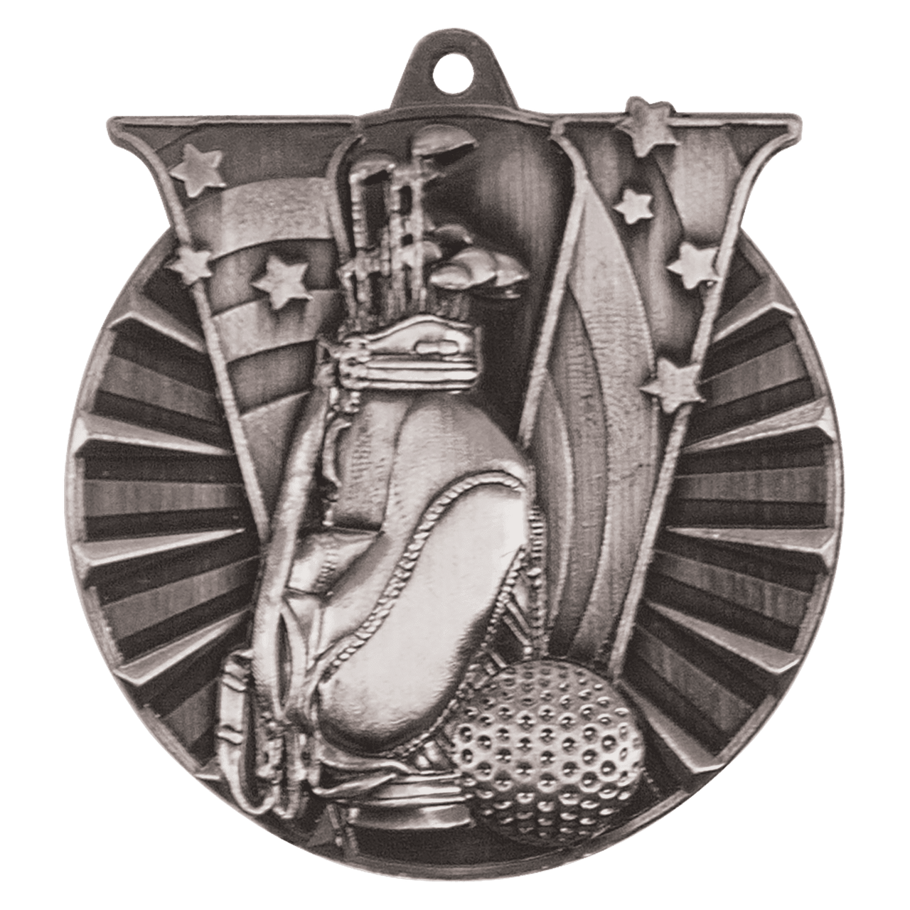 2" Antique Gold Golf Victory Medal