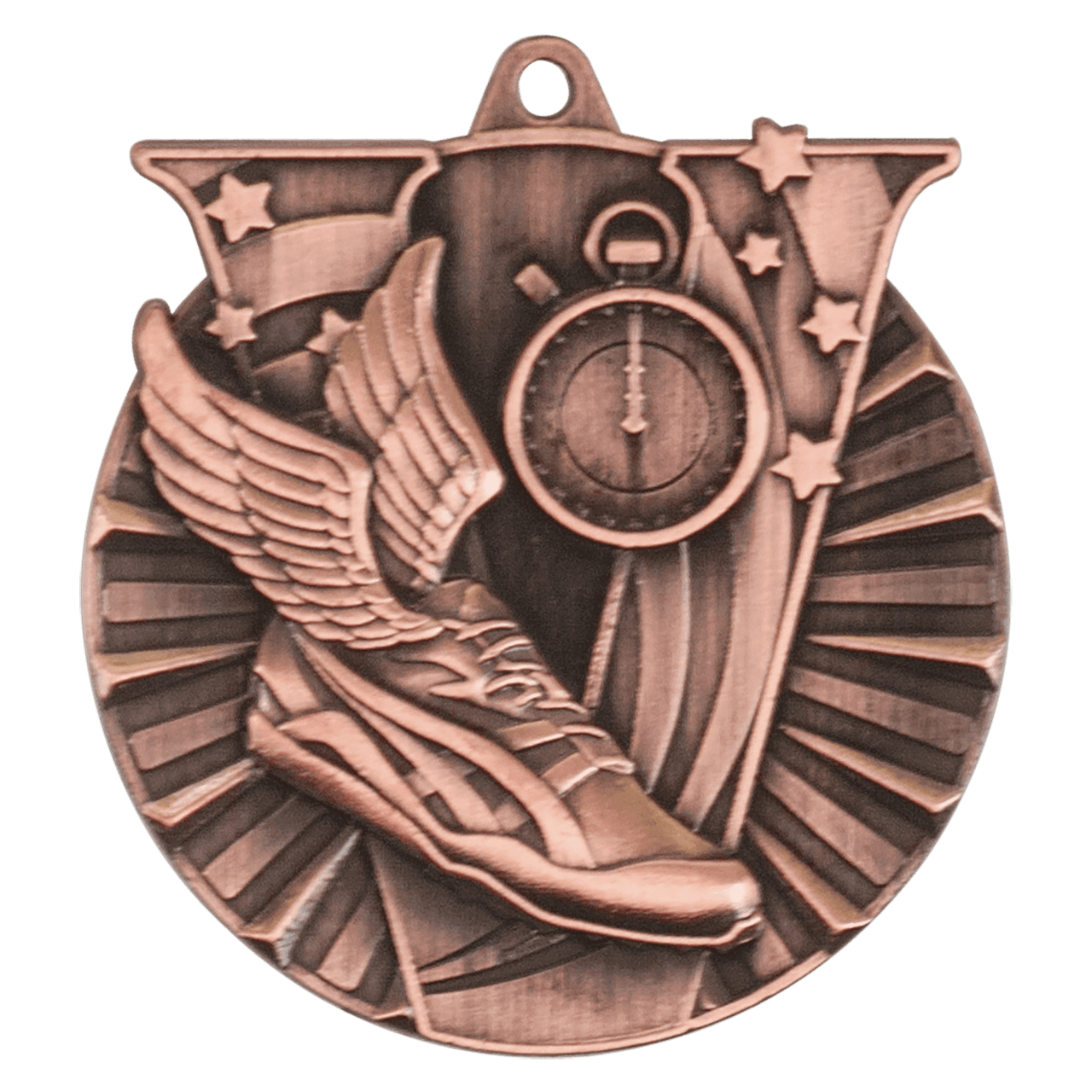 2" Antique Gold Track Victory Medal