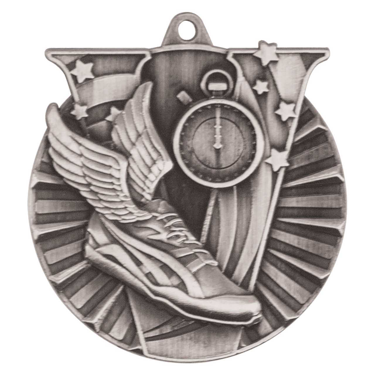 2" Antique Gold Track Victory Medal
