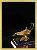 3 7/8" x 5 7/8" Lamp of Knowledge Brass Plated Steel Hi-Def Plaque Plate